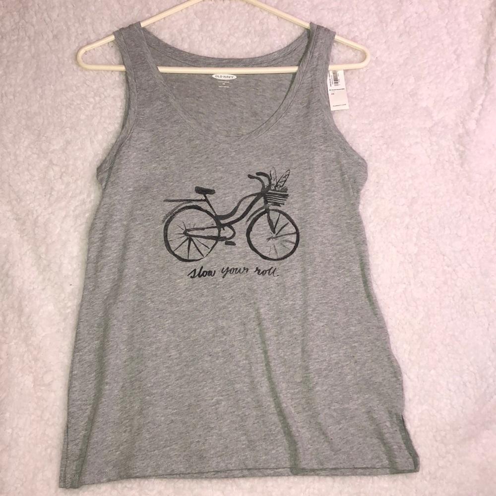 Gray “slow your roll” bike tank top